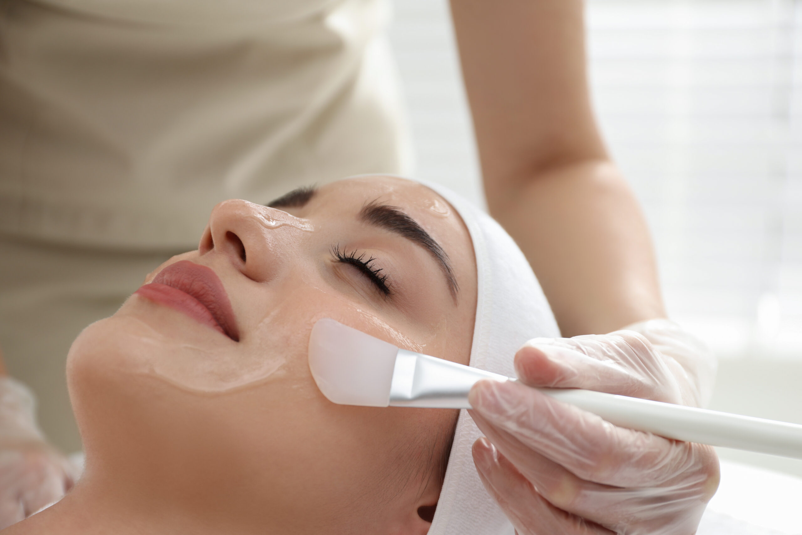 facial skin resurfacing procedure close-up